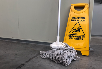 How do you clean rough surfaces if you can’t use a string mop?